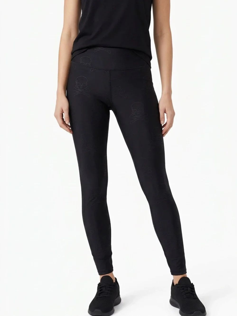 TEREZ X SOULCYCLE | Black Skull-Embossed Leggings Women’s Size Medium